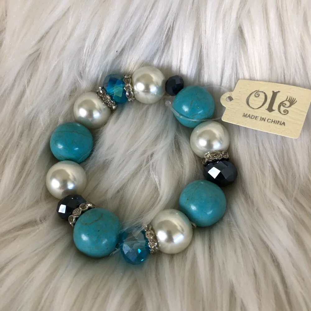 ole pearl beaded stretch bracelet